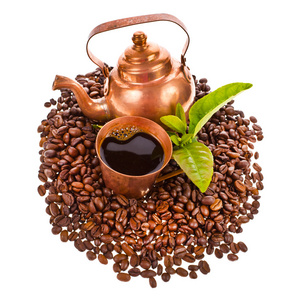 咖啡豆，铜釜