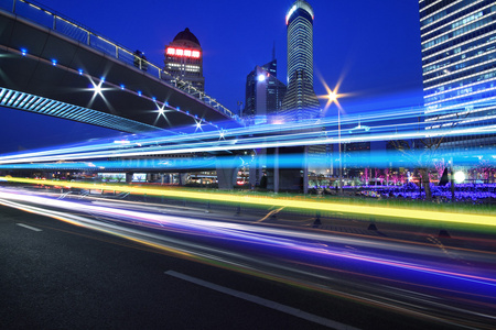 彩虹立交公路夜景