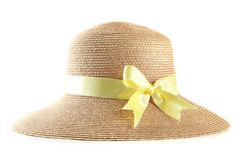 美丽的夏天的帽子，白色上孤立