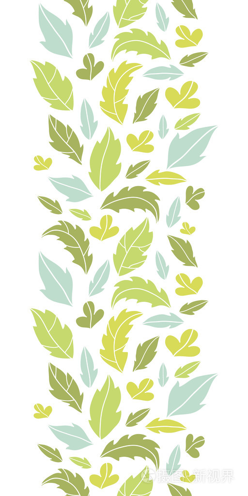 叶子剪影垂直无缝图案背景