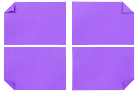 收集的各种紫纸上白色隔离