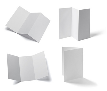 折叠式的小册子白色空白纸张模板书照片