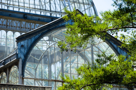 水晶宫 palacio de cristal retiro 公园，马德里，西班牙