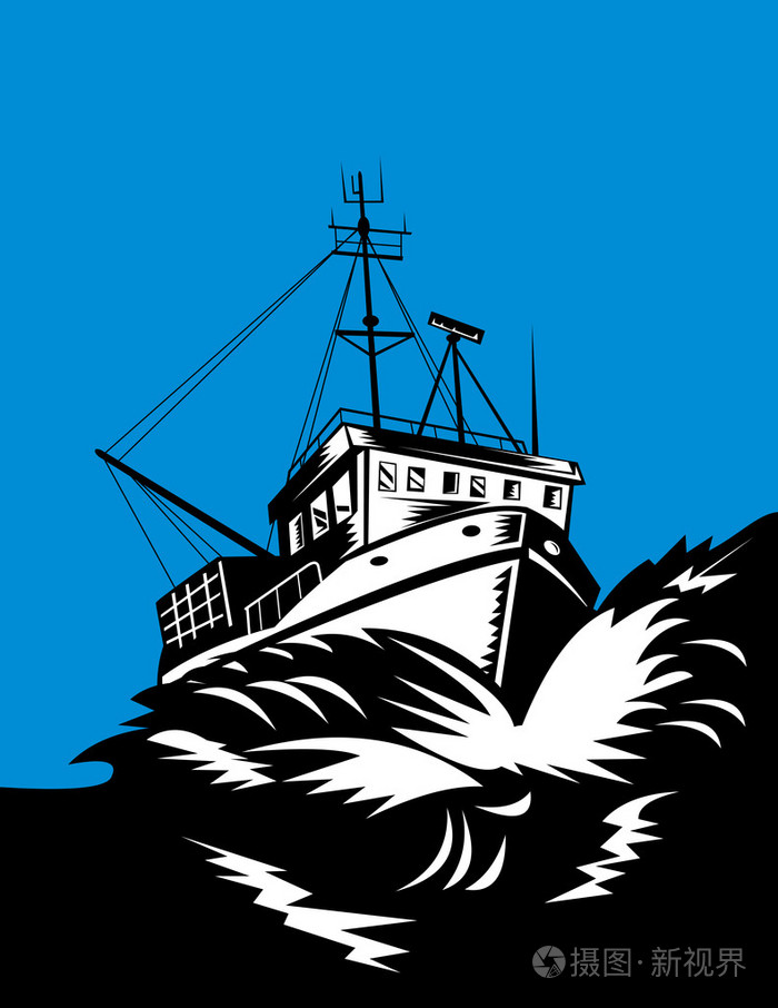 捕鱼船在海上