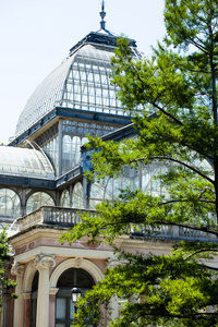 水晶宫 palacio de cristal retiro 公园，马德里，西班牙