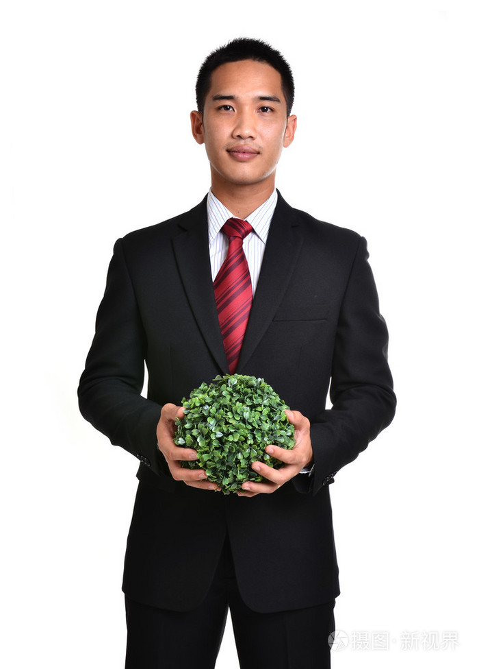 业务员与未来生态绿色能源概念