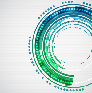 绿色圆圈的抽象技术背景