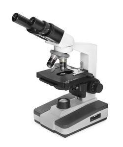 显微镜上白色隔离