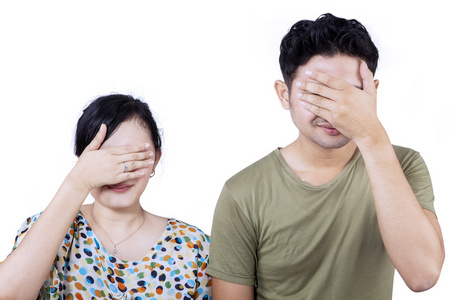 几个脸亚洲几个盖脸-隔离照片