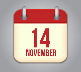 矢量 11 月 14 日日历应用程序图标