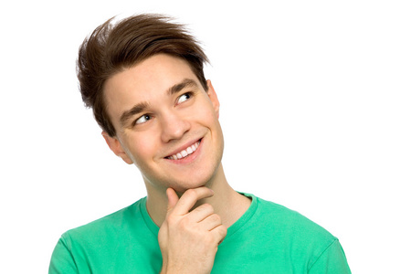 年轻人向上看照片