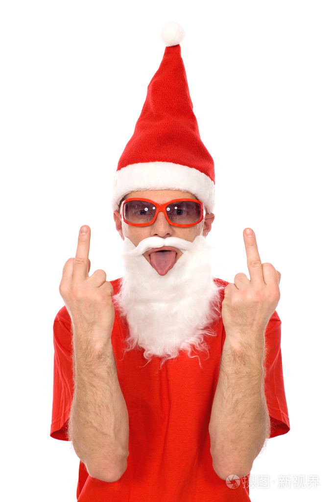 圣诞老人显示中间手指