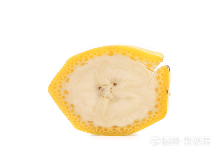 香蕉切片设置隔离在白色背景