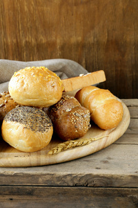 不同类型的面包黑麦面包白面包