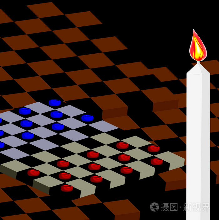 抽象背景矢量的风格在3d跳棋