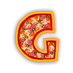 披萨字母字母 g