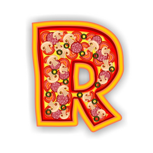 披萨字母字母 r