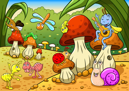 昆虫 歌唱 夏天 真核生物 外骨骼 缺陷 生物学卡通昆虫昆虫 i