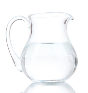 玻璃罐子水隔绝在白色