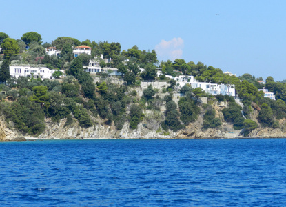 斯基亚索斯在希腊的美丽的小岛