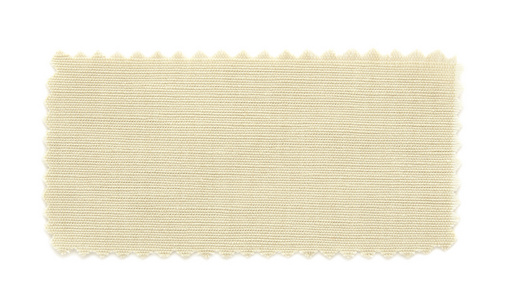 孤立在白色背景上的米色布料色板样本