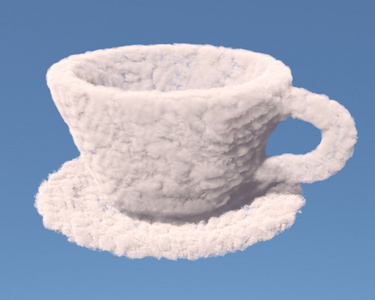 空杯子茶板做的云