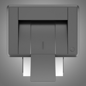 打印机孤立 o 的顶视图现代办公多功能打印机上惠特孤立的顶视图后台