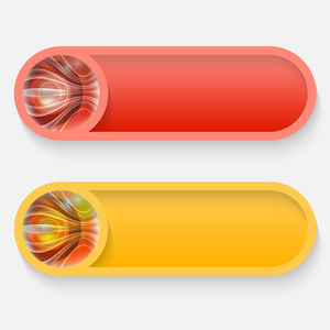 黄色和粉红色的抽象按钮