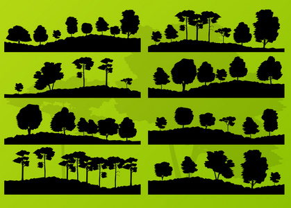 森林树木剪影景观图集合东湖农林