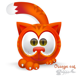 可爱的橙色猫咪卡通
