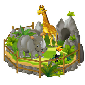 卡通野生动物园-儿童插画照片