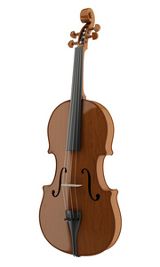 在白色背景上孤立的棕色小提琴