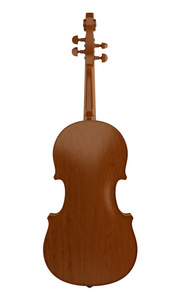后被隔绝在白色背景上的棕色小提琴的视图