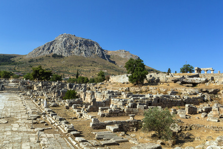 古代科林斯的废墟