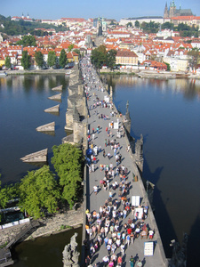 查理大桥，从塔的视图。布拉格 czechia