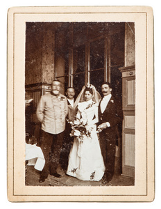 只是已婚夫妇的画像。怀旧图片，大约 1900