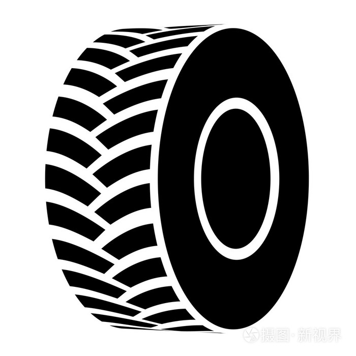 黑色拖拉机轮胎符号插画-正版商用图片1cq7a6-摄图新视界