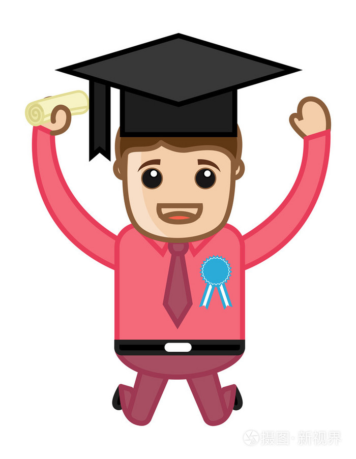 研究生-卡通矢量图