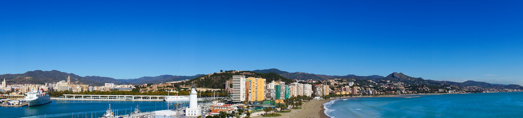 西班牙马拉加市的美丽的全景视图