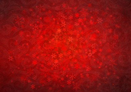 冬天红色圣诞背景与雪花
