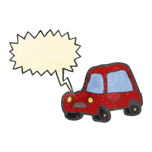 复古卡通汽车鸣笛图片