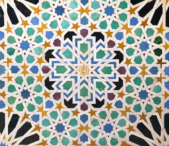 艺术的详细背景的阿罕布拉宫，墙上 g