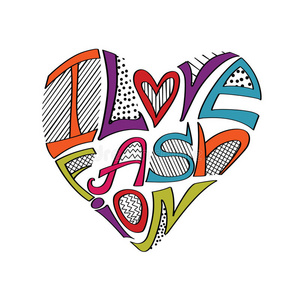 心形轮廓文字.排版设计.时尚插图照片