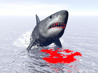鲨鱼攻击3d渲染