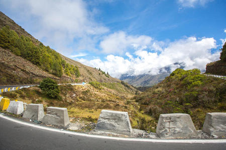 山里的路。安第斯山脉。委内瑞拉