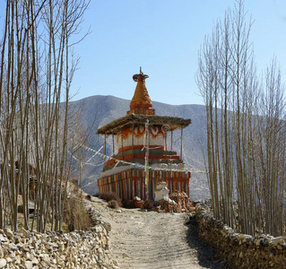 尼泊尔上野马寺的佛塔