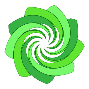 绿色隔离的环旋流星矢量照片