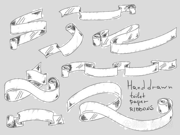 手工绘制的卫生纸丝带