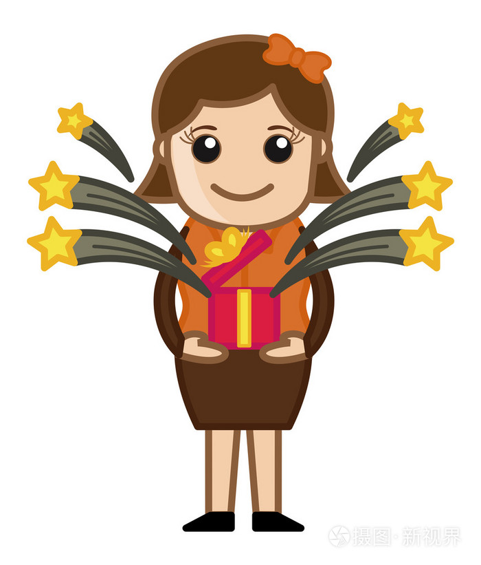 节日礼品和礼物-卡通商务人物