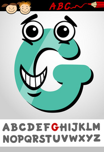 搞笑字母 g 卡通插图照片